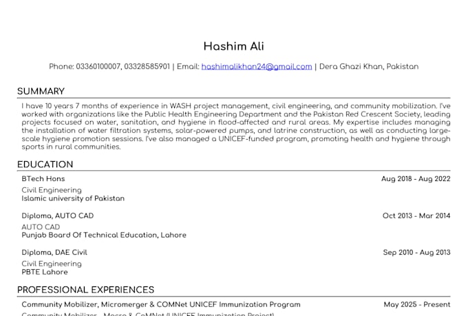 create CV a professional CV, resume , and cover letter